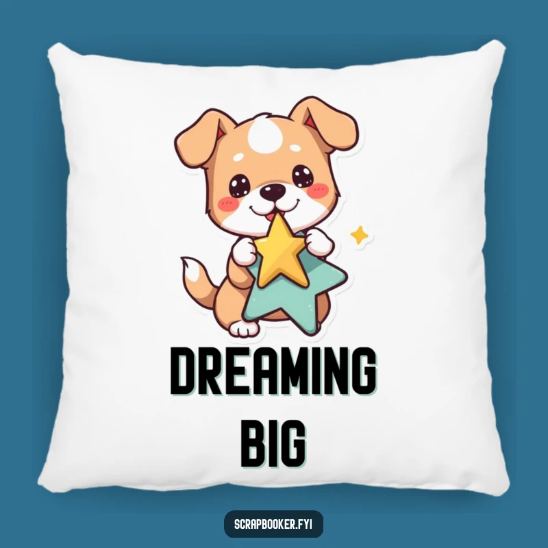 Funny Dog Pillow: Playful Star Sticker - Cozy Comfort with Cheer