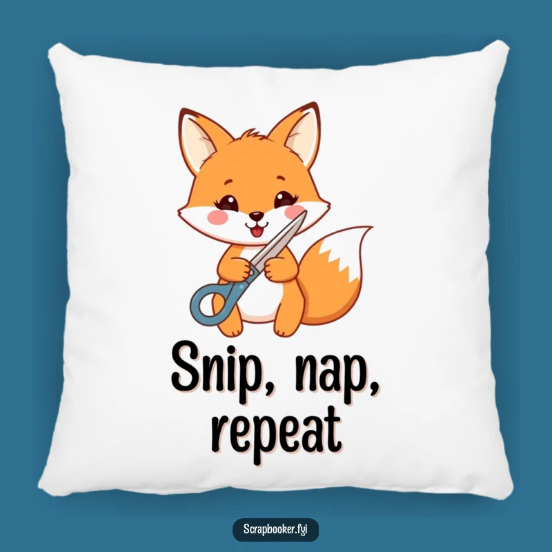 Funny Fox Crafting Pillow: Cozy Comfort with a Cheerful Artistic Fox