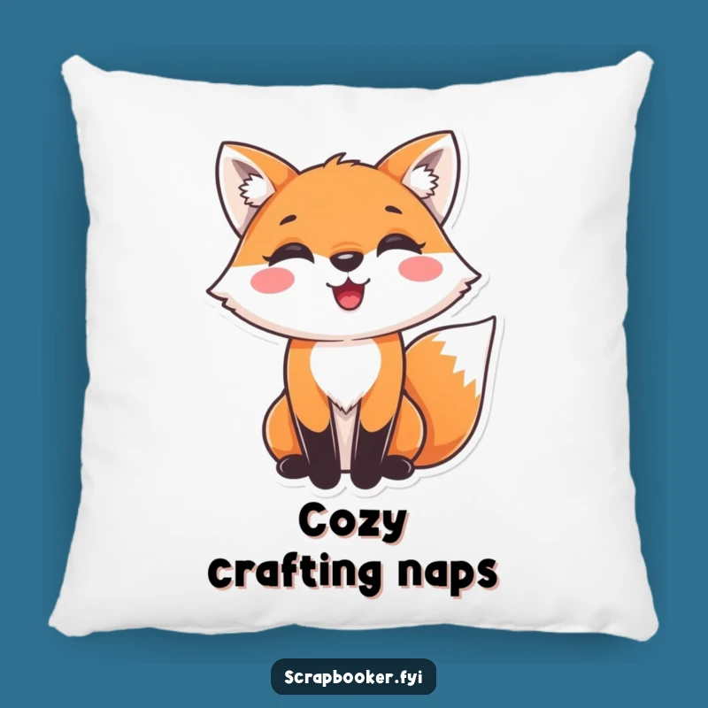 Funny Fox Pillow: Cozy Crafting Joy, Hilarious Gift for Decor Lovers!