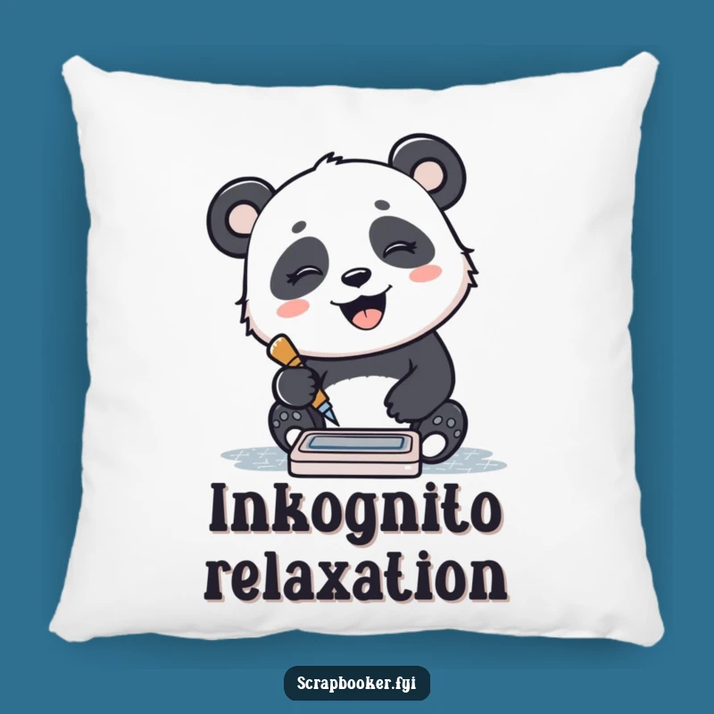 Funny Panda Pillow - Giggling Ink Pad Cushion, Comfy Joyful Gift