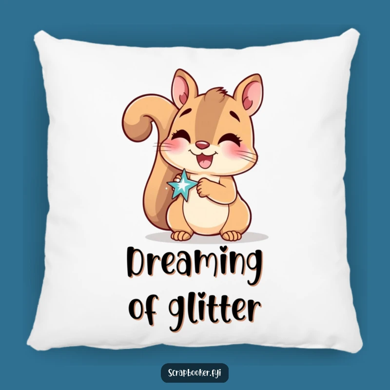 Funny Squirrel Pillow: Sparkly Craft Accent Gift