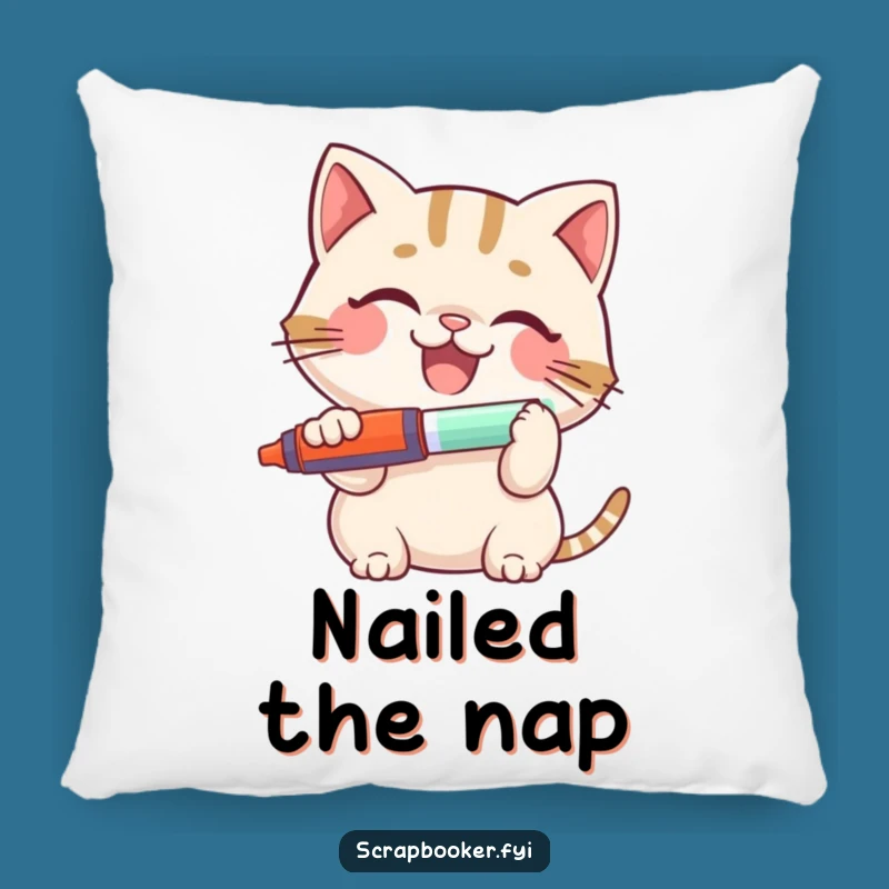 Funny Cat Glue Stick Pillow: Cozy Comfort with a Hilarious Crafting Cat Design