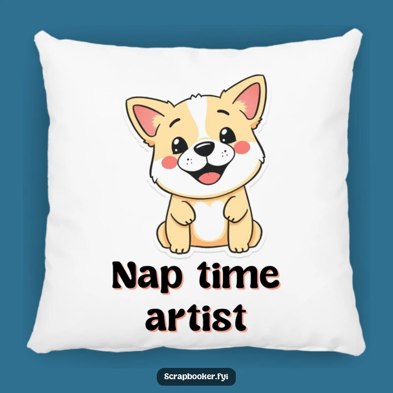Funny Dog Art Pillow: Cozy Dog Stamping Cushion, Soft & Cute, Perfect Funny Gift