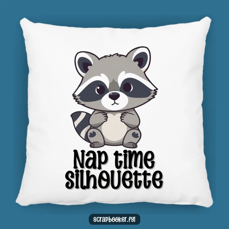 Funny Raccoon Silhouette Cutter Pillow: Cozy Comfort with an Artistic Critter Design