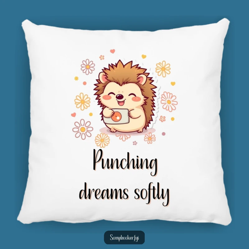 Funny Hedgehog Paper Punch Pillow: Cozy Comfort with a Joyful Crafting Critter Design