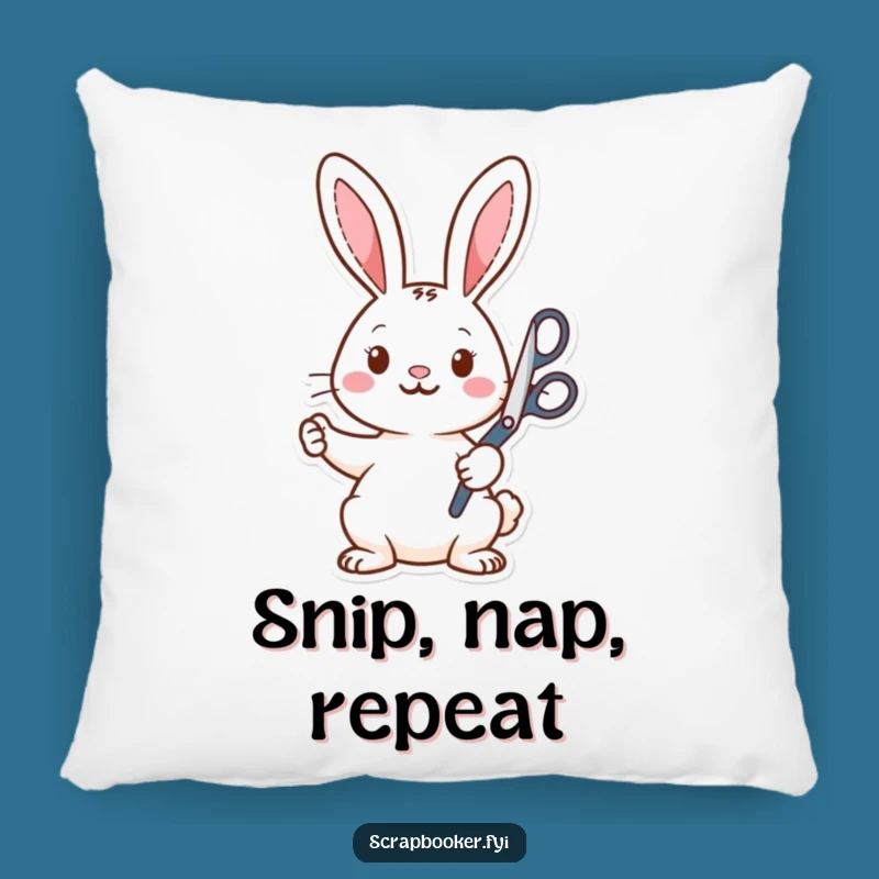 Funny Rabbit Crafter Pillow: Cozy Comfort & Humorous Art Accent