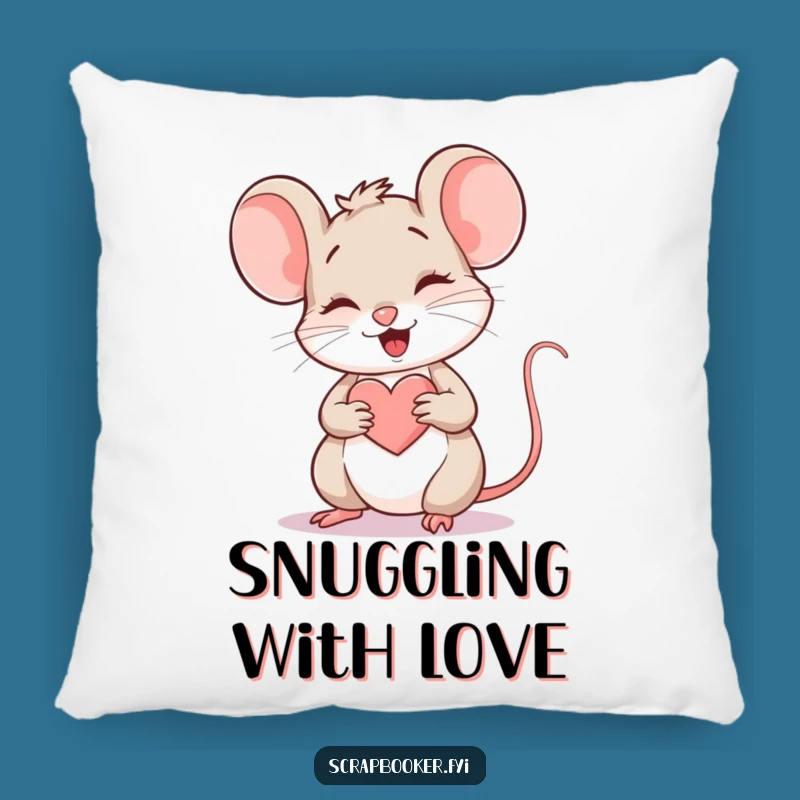 Funny Mouse Heart Pillow: Cozy Comfort with an Adorable Artistic Touch