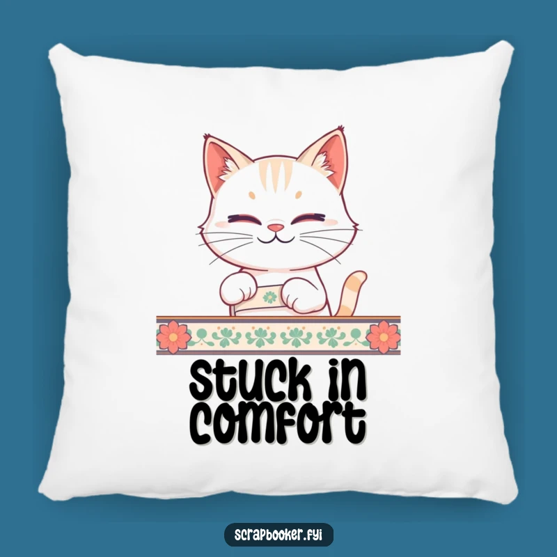 Funny Cat Tape Pillow A Comfy Gift for Cat Lovers Who Appreciate Humor