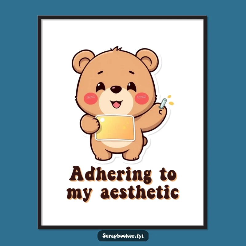 Funny Bear Sticker Digital Print: Instant Whimsical Art for Your Walls