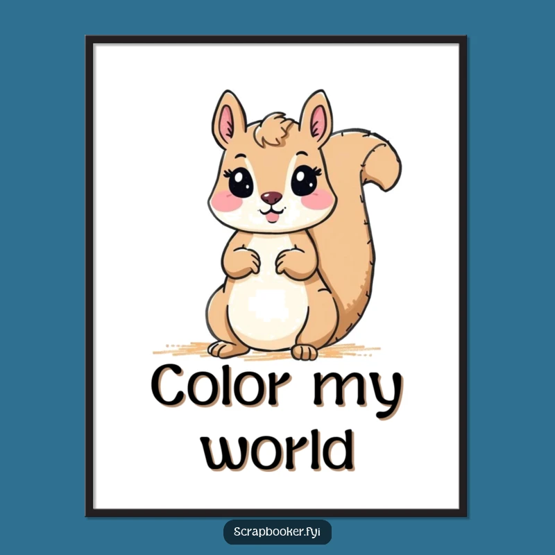 Funny Squirrel Artist Digital Art: Printable Whimsy & Humor Gift