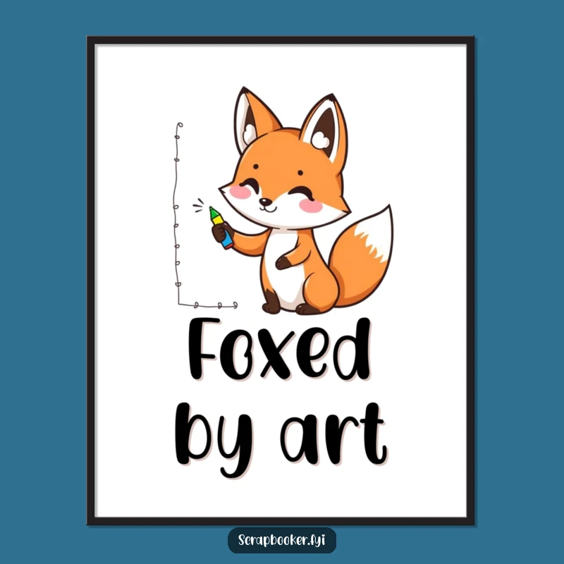 Funny Fox Art Digital Print: Cheerful Fox Drawing, Instant Whimsy, Perfect Funny Gift