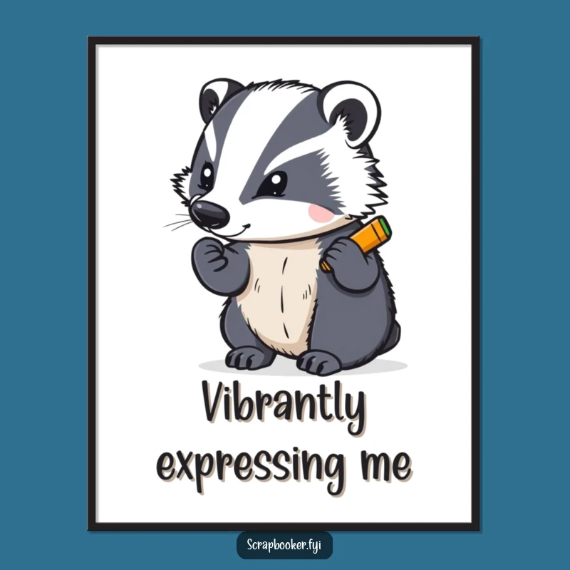 Funny Badger Art Digital Print: Instant Bold Art for Your Walls