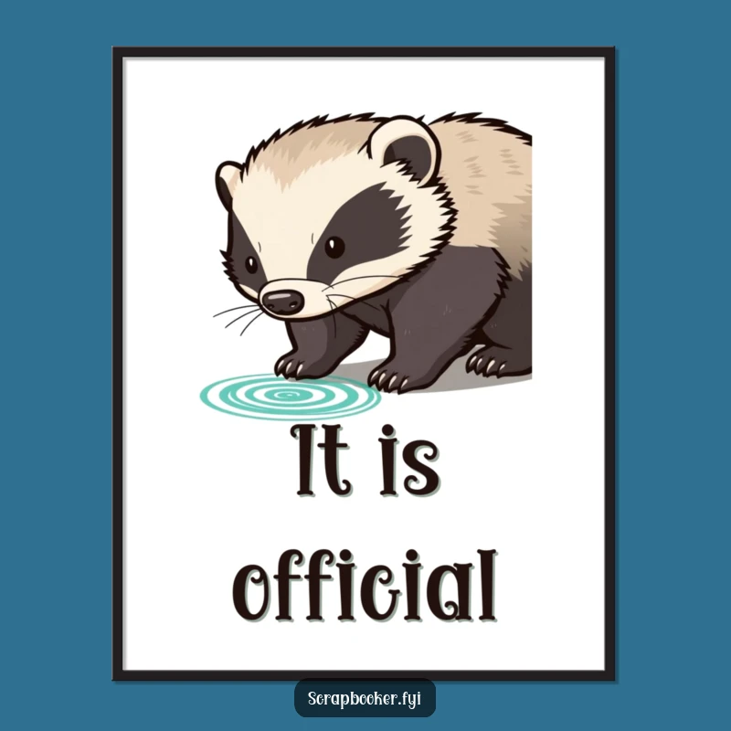 Funny Badger Stamp Digital Art: Instant Official Decor, Perfect Gift