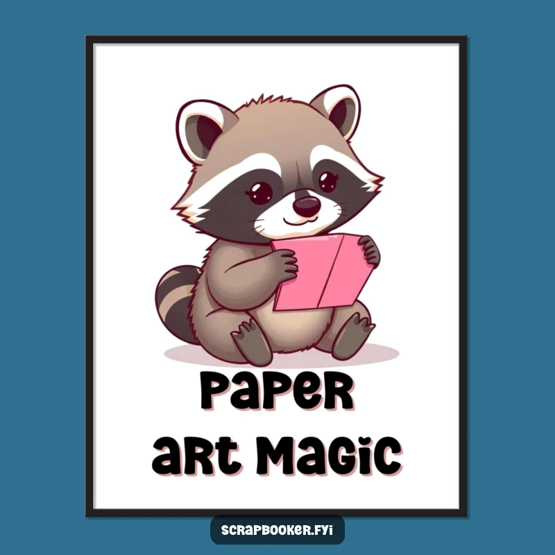 Funny Content Raccoon Folding Digital Print - Instant Artistic Decor