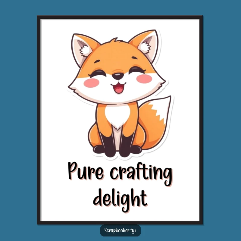 Funny Fox Digital Art: Crafting Joy Print, Instant Cheerful Gift for Walls!