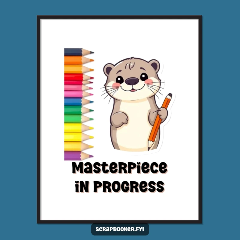 Funny Otter Sketch Digital Art: Decorate with Creativity and Charming Humor