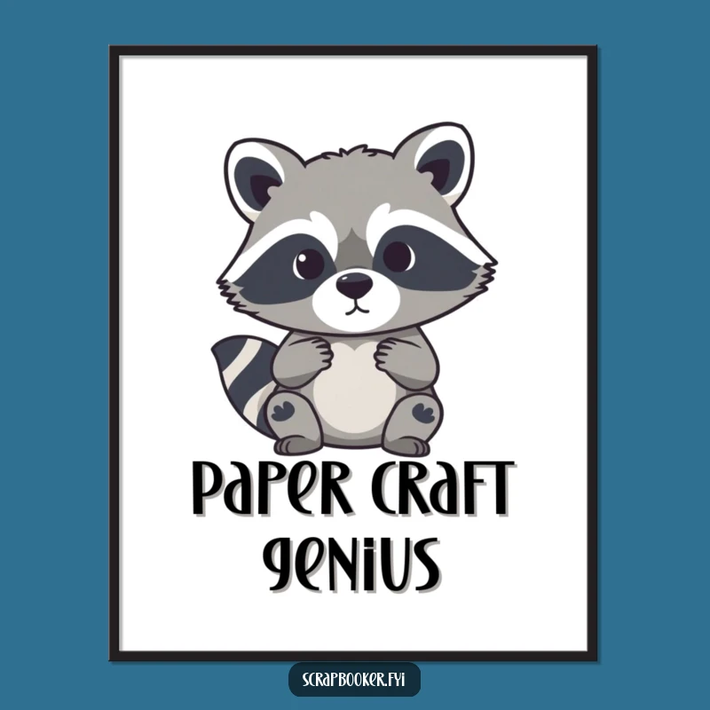 Funny Raccoon Silhouette Cutter Digital Print: Instant Download for Whimsical Wall Art and Gifts