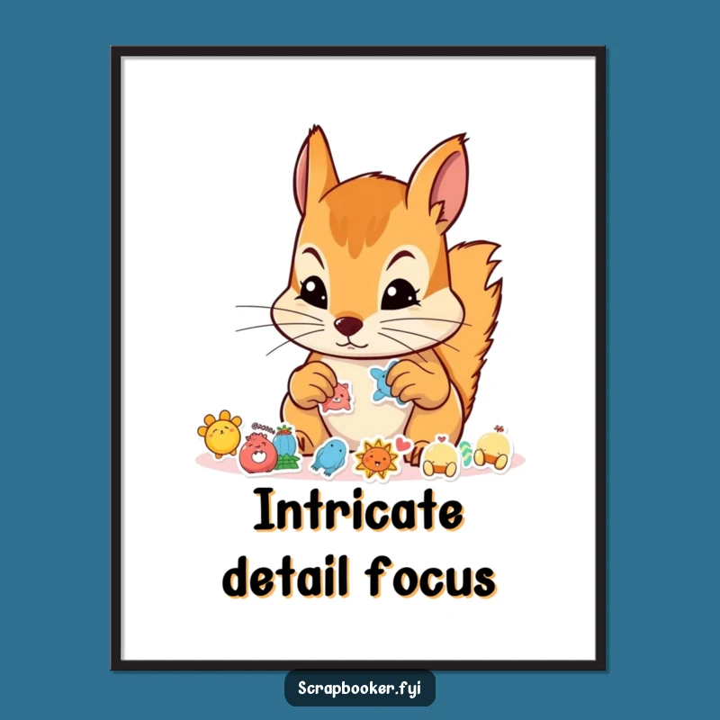 Funny Squirrel Sticker Artist Digital Print: Hilarious Art for Instant Download and Creative Decor