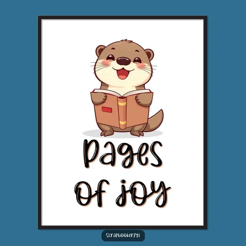 Funny Otter Scrapbook Digital Art A Perfect Printable Gift for Creative Spaces