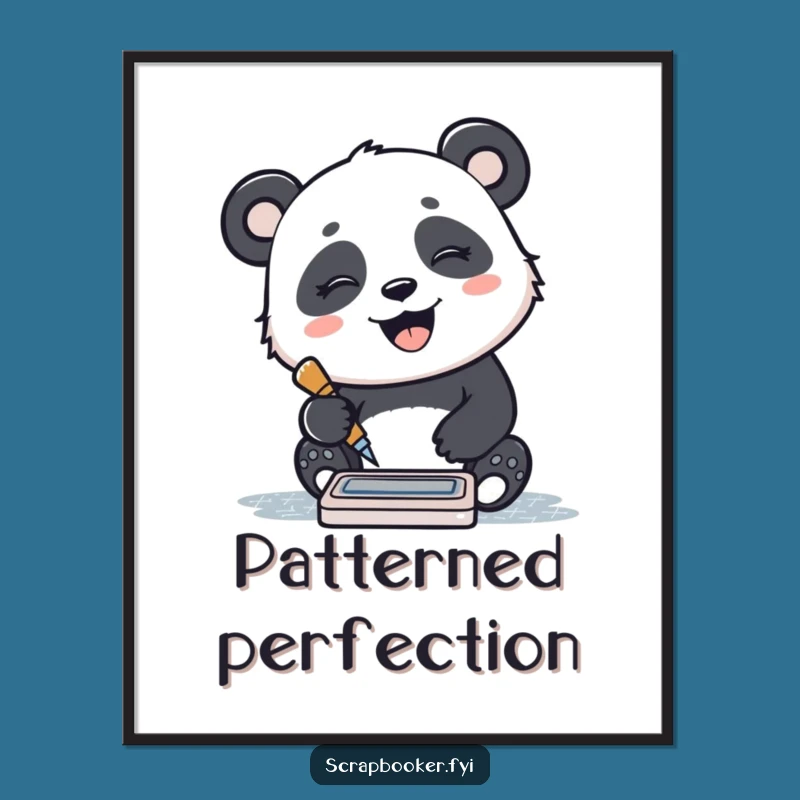 Funny Panda Ink Pad Digital Art - Giggling Panda Printable Art, Instant Joyful Gift