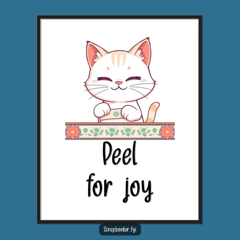 Funny Cat Tape Digital Art A Perfect Printable Gift for Cat Lovers