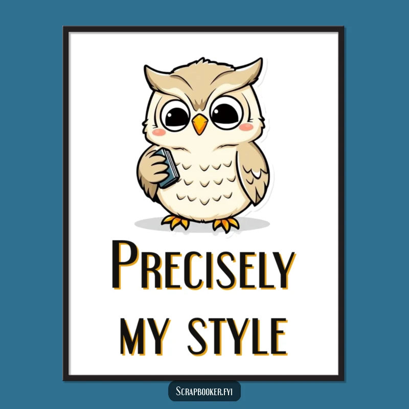 Funny Owl Hole Punch Digital Print: Wise Precision Art, Perfect Instant Gift