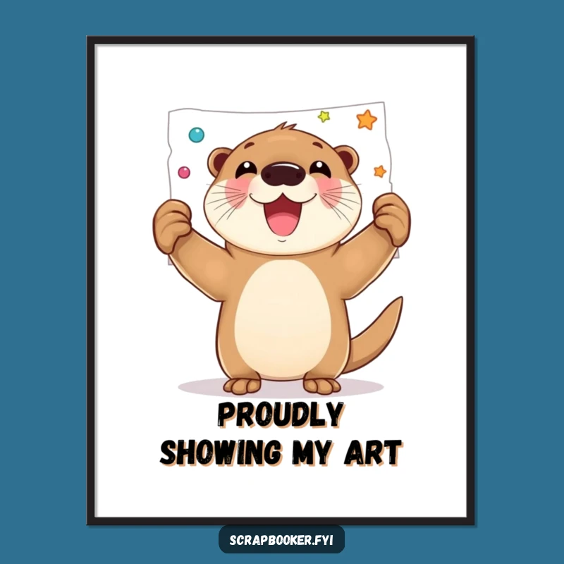 Funny Otter Art Page Digital Print: Instant Artistic Joy