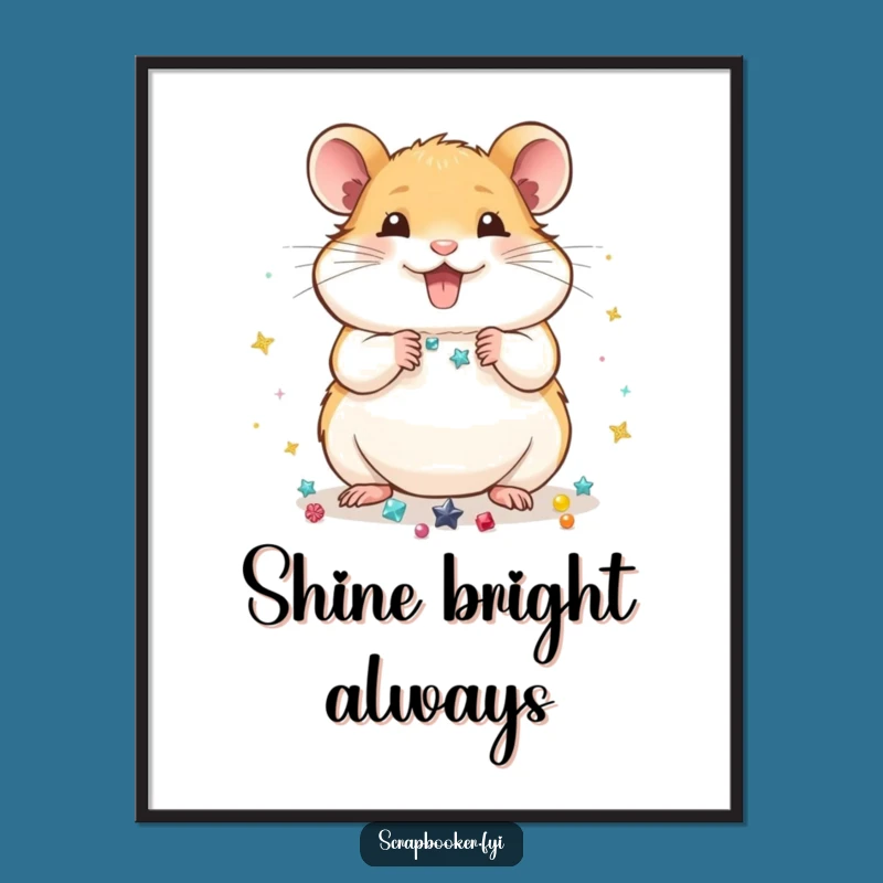 Funny Hamster Decorator Digital Art: Printable Craft & Humor Gift