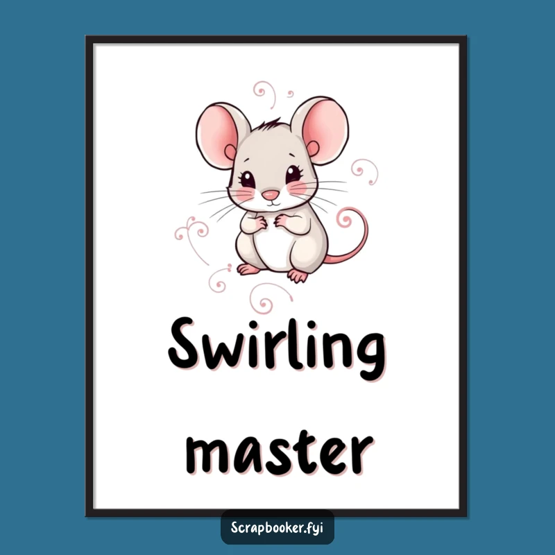 Funny Mouse Art Digital Print: Meticulous Swirl for Instant Decor