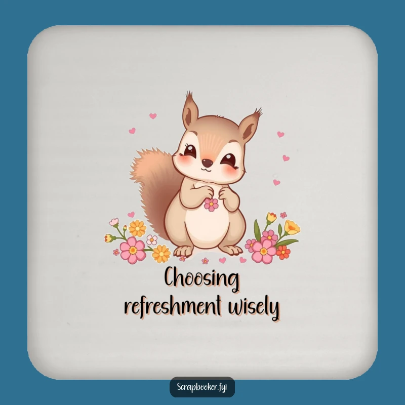 Funny Squirrel Decor Coaster Set: Protect Surfaces with Artistic Flair