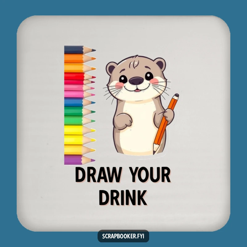Funny Otter Sketch Coaster: Protect Surfaces with This Hilarious Art Accessory