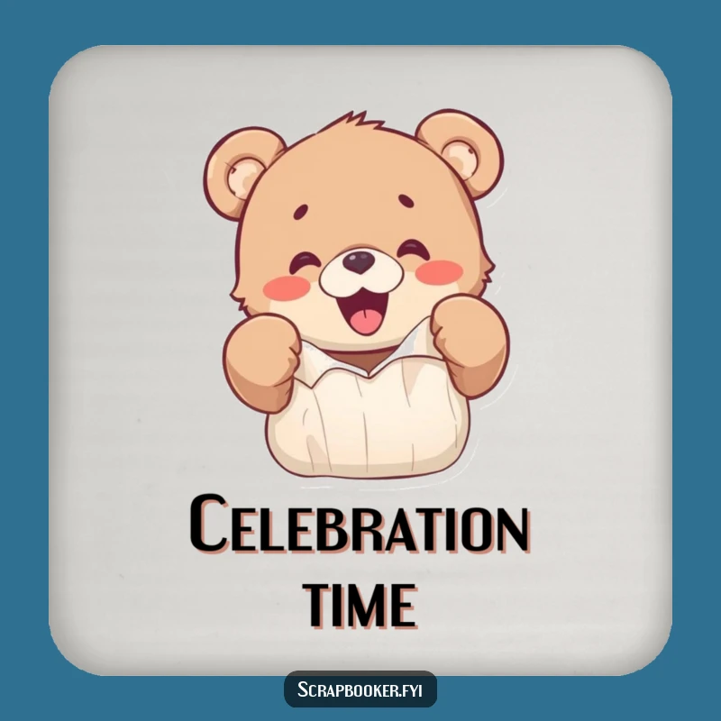 Funny Bear Cub Coaster: Ripping Paper Fun, Adorable Table Decor Gift