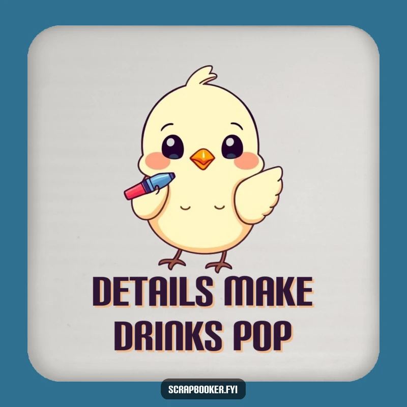 Funny Bird Detail Coaster: Protect Surfaces with Artistic Charm