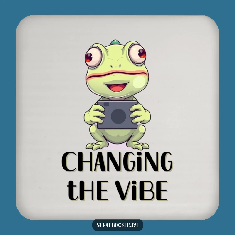 Funny Chameleon Photo Coaster Set A Charming Gift for Photo-Loving Homes