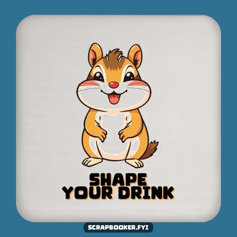 Funny Chipmunk Drink Coasters - Protect Surfaces with Crafty Charm