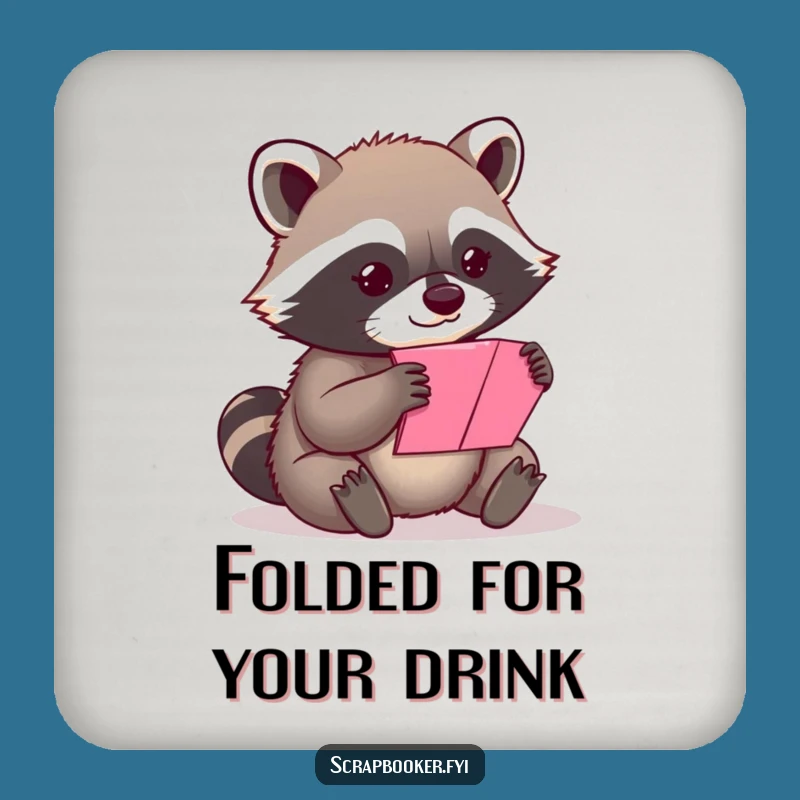 Funny Content Raccoon Folding Coaster Set - Protect Surfaces with Art