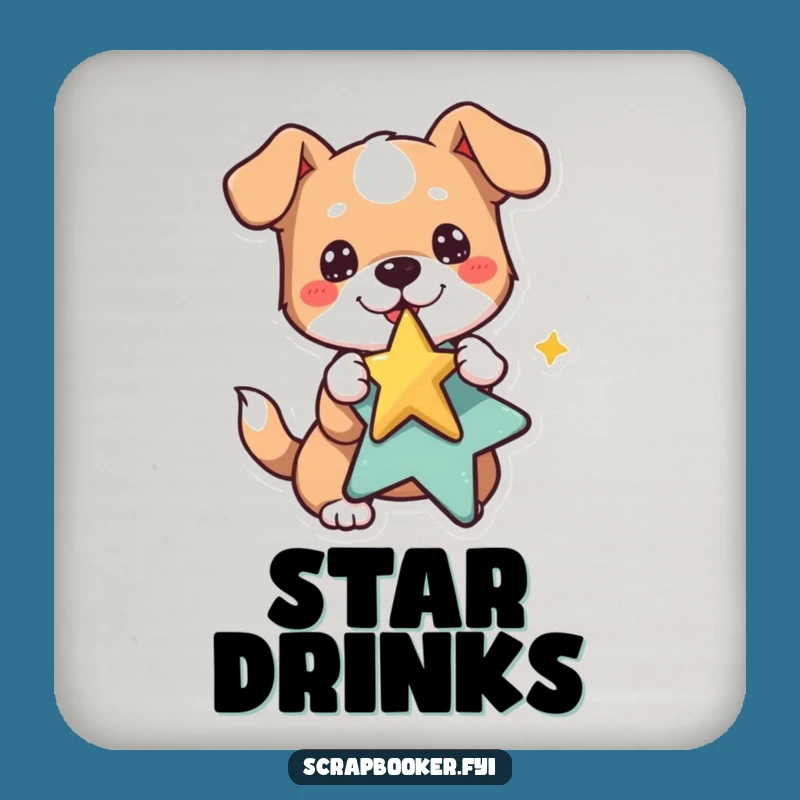Funny Dog Coasters: Playful Star Sticker - Cheerful Table Protection