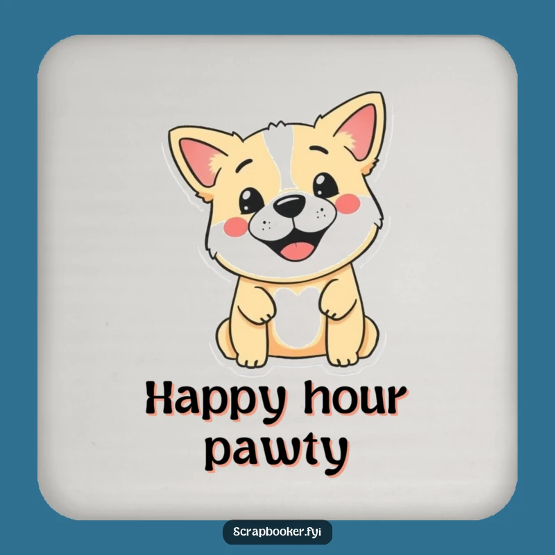 Funny Dog Stamp Coaster: Cute Dog Decor, Protects Surfaces, Perfect Funny Gift