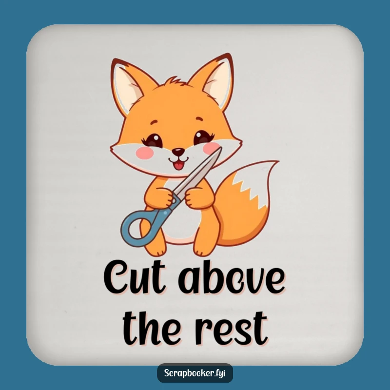 Funny Fox Crafting Coaster: Cheerful Fox Art, Protect Surfaces with Style