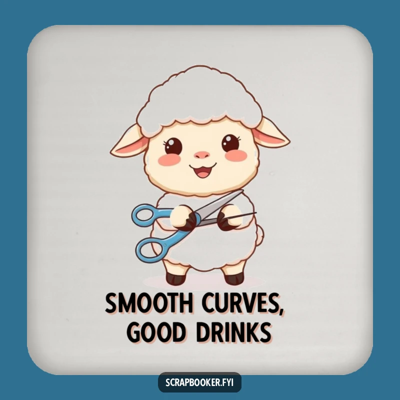 Funny Sheep Scissors Coaster: Content Surface Protector, Perfect Gift