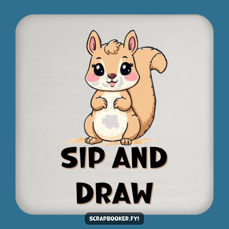 Funny Squirrel Art Coaster: Protect Surfaces with Whimsy