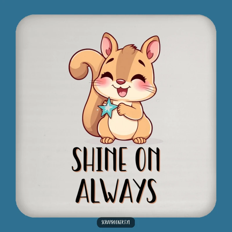 Funny Squirrel Drink Coaster: Sparkly Craft Accent Gift