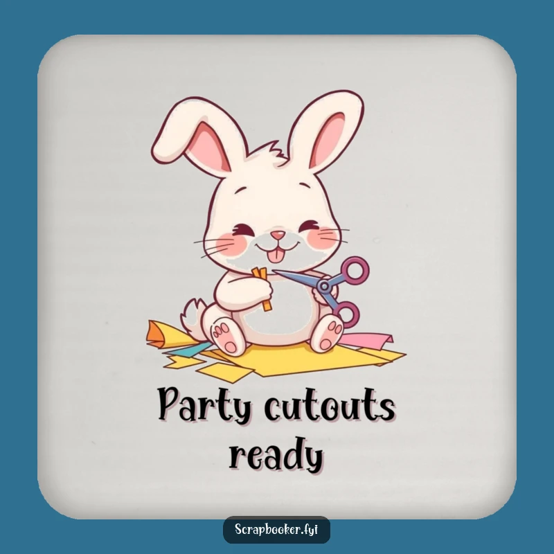 Funny Bunny Drink Coaster: Cheerful Crafting Accent Gift