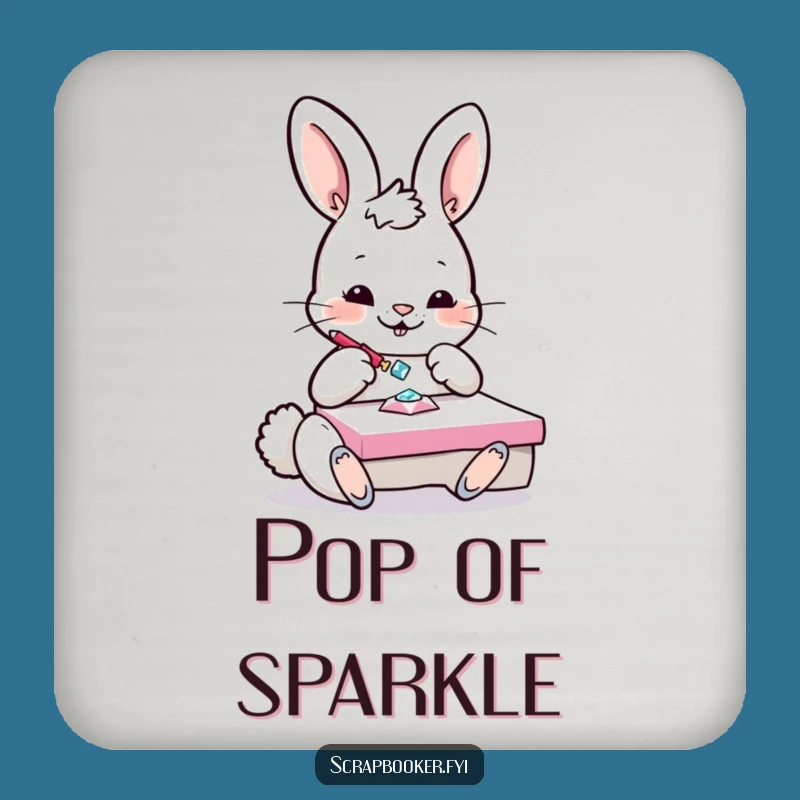 Funny Bunny Crafting Coaster: Playful Gem Bunny Art, Protect Surfaces