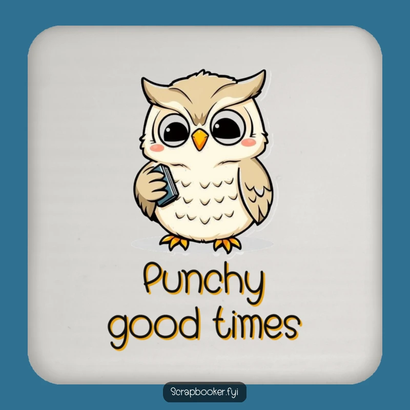 Funny Owl Hole Punch Coaster: Wise Protection, Perfect Gift