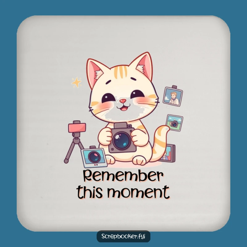 Funny Cat Drink Coaster: Organized Photo Accent Gift