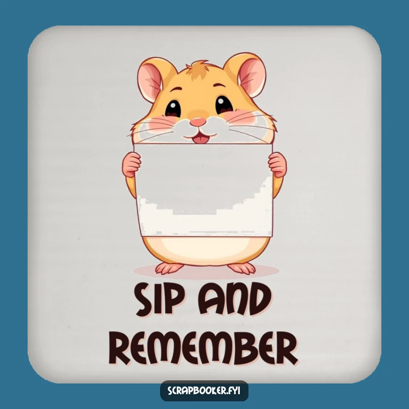 Funny Proud Hamster Scrapbook Coaster Set - Protect Surfaces with Humor
