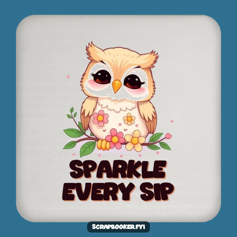 Funny Giggling Owl Sequins Coaster Set - Protect Furniture with Humor