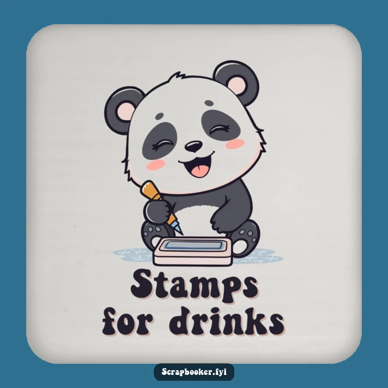 Funny Panda Coaster - Giggling Ink Pad Drink Coaster, Unique Joyful Gift