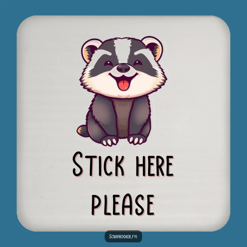 Funny Badger Coaster: Focused Joy for Your Drinks